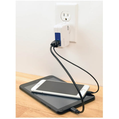 Chargeur mural/de voyage USB à 2 ports Tripp Lite par Eaton, 5 V, 1,0/2,4 A U280-002-W12