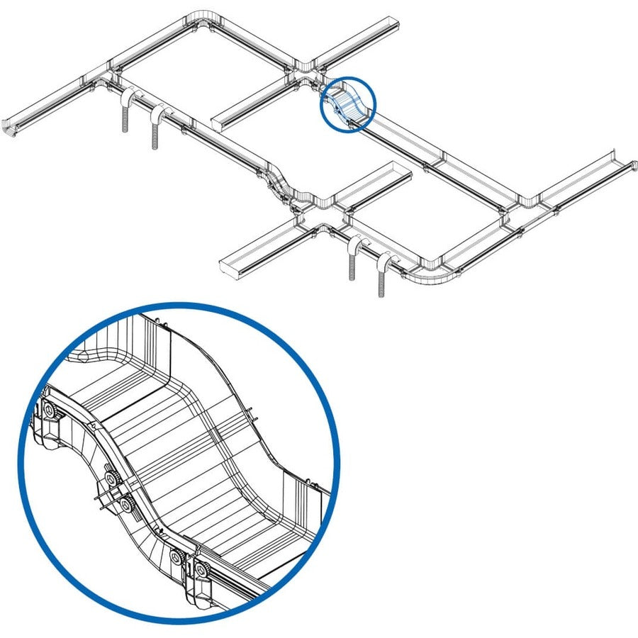 Kit de rampe haut/bas sans outil à 45 degrés Tripp Lite by Eaton pour système de routage de fibre, 240 mm (10 po) SRFC10RAMP