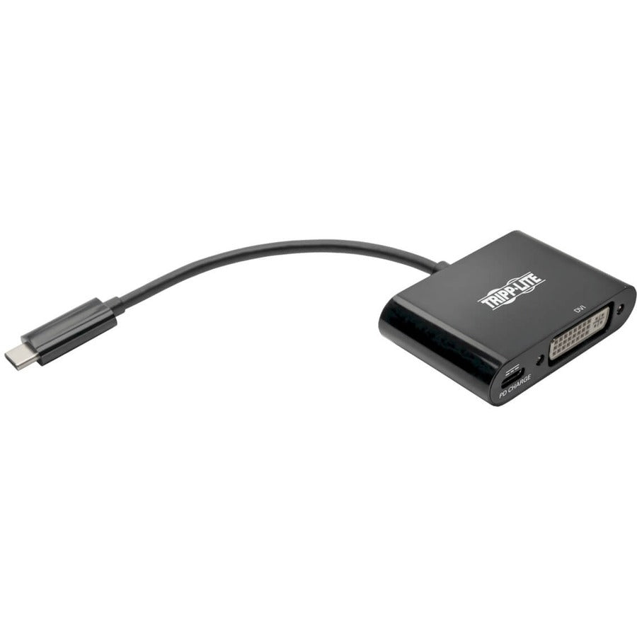 Adaptateur USB-C vers DVI Tripp Lite par Eaton avec chargement PD - USB 3.1, Thunderbolt 3, 1080p, noir U444-06N-DB-C