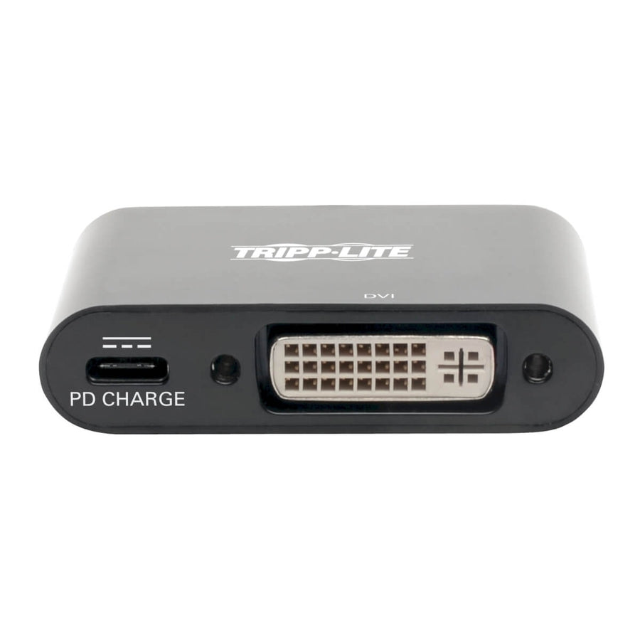 Adaptateur USB-C vers DVI Tripp Lite par Eaton avec chargement PD - USB 3.1, Thunderbolt 3, 1080p, noir U444-06N-DB-C