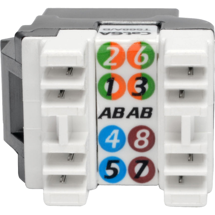 Tripp Lite by Eaton Cat6a 110-Style Punchdown RJ45 Keystone Jack, White, TAA N238-001-WH-6A