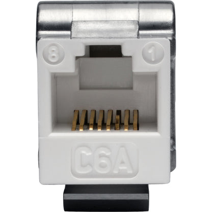 Tripp Lite by Eaton Cat6a 110-Style Punchdown RJ45 Keystone Jack, White, TAA N238-001-WH-6A