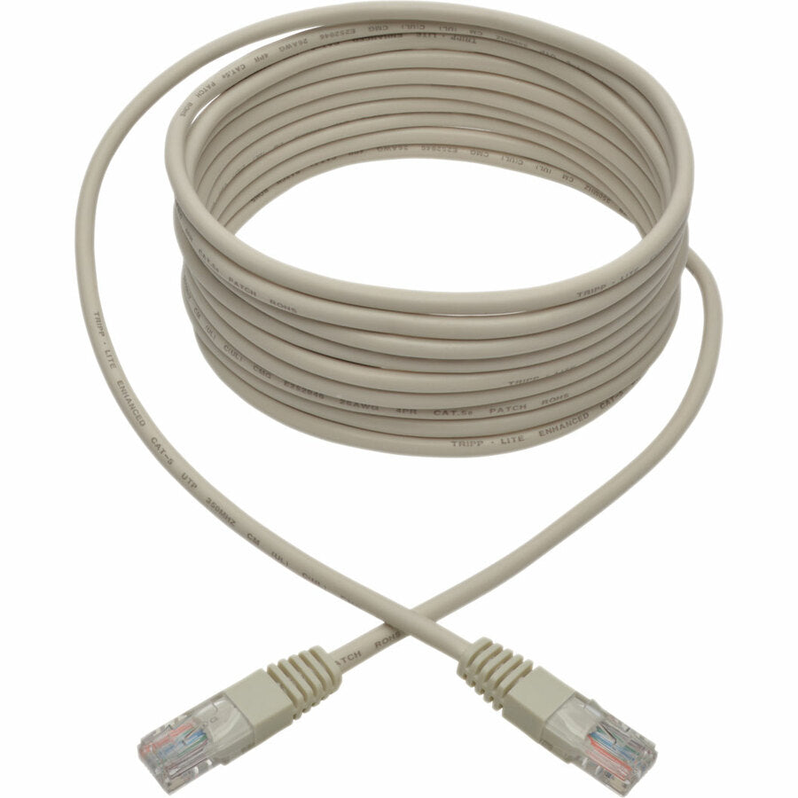 Câble de raccordement UTP moulé Cat5e 350 MHz Tripp Lite par Eaton (RJ45 M/M), blanc, 15 pi. N002-015-WH