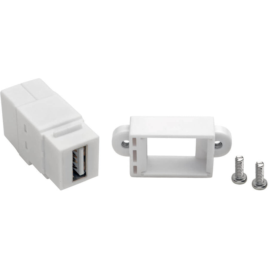 Coupleur de montage Keystone/panneau tout-en-un USB 2.0 Tripp Lite par Eaton (F/F), blanc U060-000-KP-WH