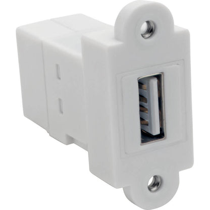 Coupleur de montage Keystone/panneau tout-en-un USB 2.0 Tripp Lite par Eaton (F/F), blanc U060-000-KP-WH