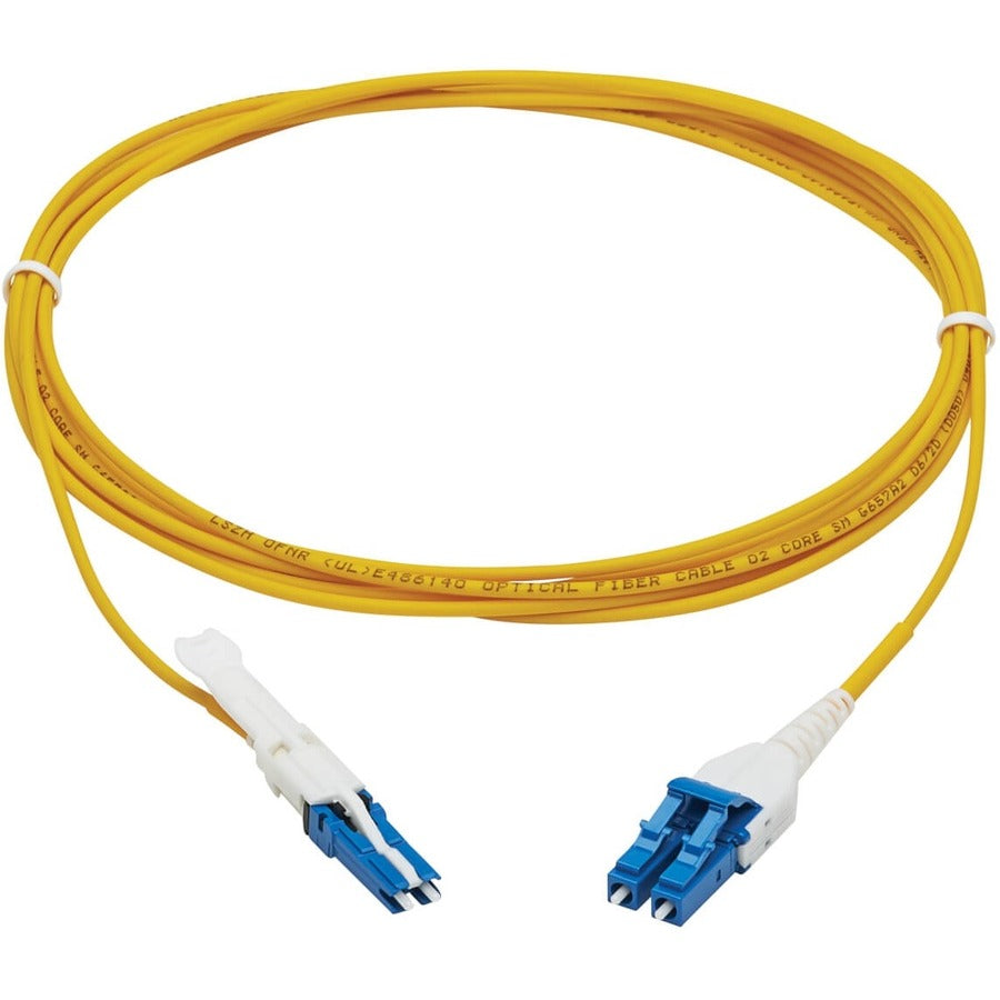 Câble à fibre optique monomode duplex 400 Gb 9/125 OS2 Tripp Lite par Eaton N381L-03M, jaune, 3 m N381L-03M