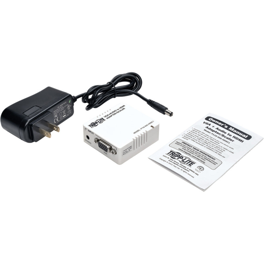Adaptateur convertisseur VGA vers HDMI Tripp Lite pour audio/vidéo stéréo Blanc P116-000-HDSC1