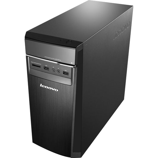 Ordinateur de bureau Lenovo H50-50 90B700EDUS - Intel Core i7 i7-4790 3,60 GHz - 8 Go RAM DDR3 SDRAM - 1 To HDD - 120 Go SSD - Tour - Noir, Gris 90B700EDUS