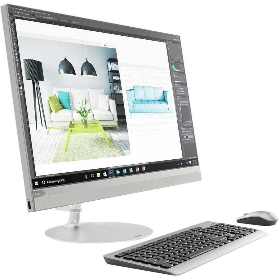 Ordinateur tout-en-un Lenovo IdeaCentre 520-27IKL F0D00006US - Intel Core i7 7e génération i7-7700T 2,90 GHz - 16 Go RAM DDR4 SDRAM - 2 To HDD - 16 Go SSD - 27" 2560 x 1440 - Bureau - Argent F0D00006US