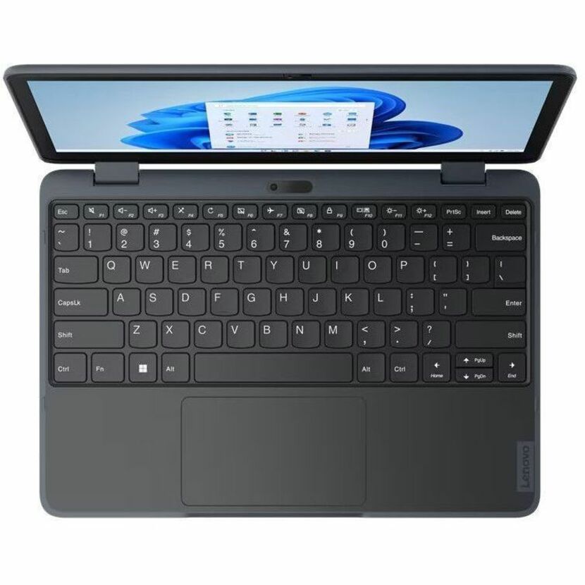 Ordinateur portable convertible 2 en 1 Lenovo 82VM0018CF 11,6" - HD - 1366 x 768 - Intel N200 Quad-core (4 cœurs) - 8 Go de RAM totale - 8 Go de mémoire embarquée - 128 Go de SSD - Gris ardoise 82VM0018CF