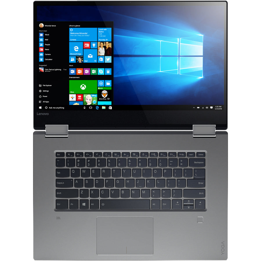 Ordinateur portable convertible 2 en 1 Lenovo Yoga 720-15IKB 80X7008HUS avec écran tactile de 15,6 pouces - 1920 x 1080 - Intel Core i5 7e génération i5-7300HQ Quad-core (4 cœurs) 2,50 GHz - 8 Go de RAM totale - SSD de 256 Go - Gris fer 80X7008HUS