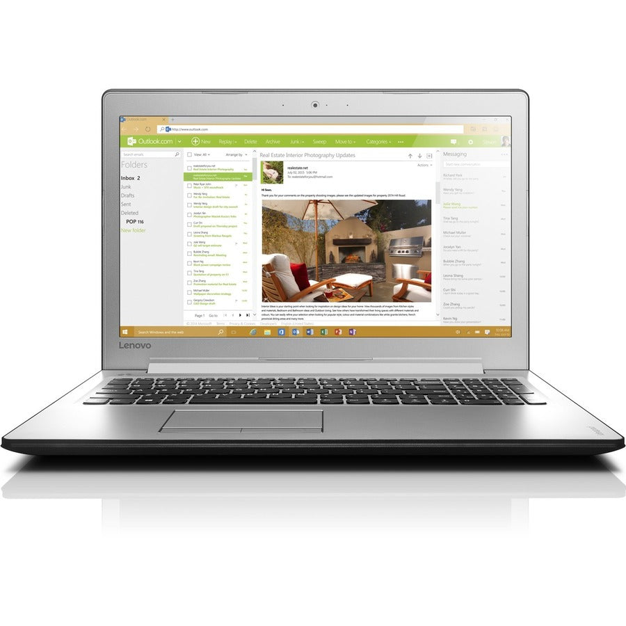Ordinateur portable Lenovo IdeaPad 510-15IKB 80SV005BUS 15,6" - 1920 x 1080 - Intel Core i5 7e génération i5-7200U Dual-core (2 cœurs) 2,50 GHz - 6 Go de RAM totale - Disque dur 1 To - Argent 80SV005BUS