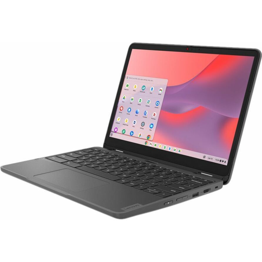 Lenovo 500e Yoga Chromebook Gen 4 82W4000BUS LTE Chromebook convertible 2 en 1 12,2" - WUXGA - 1920 x 1200 - Intel N200 Quad-core (4 cœurs) - 8 Go de RAM totale - 8 Go de mémoire embarquée - 128 Go de mémoire flash - Gris graphite 82W4000BUS
