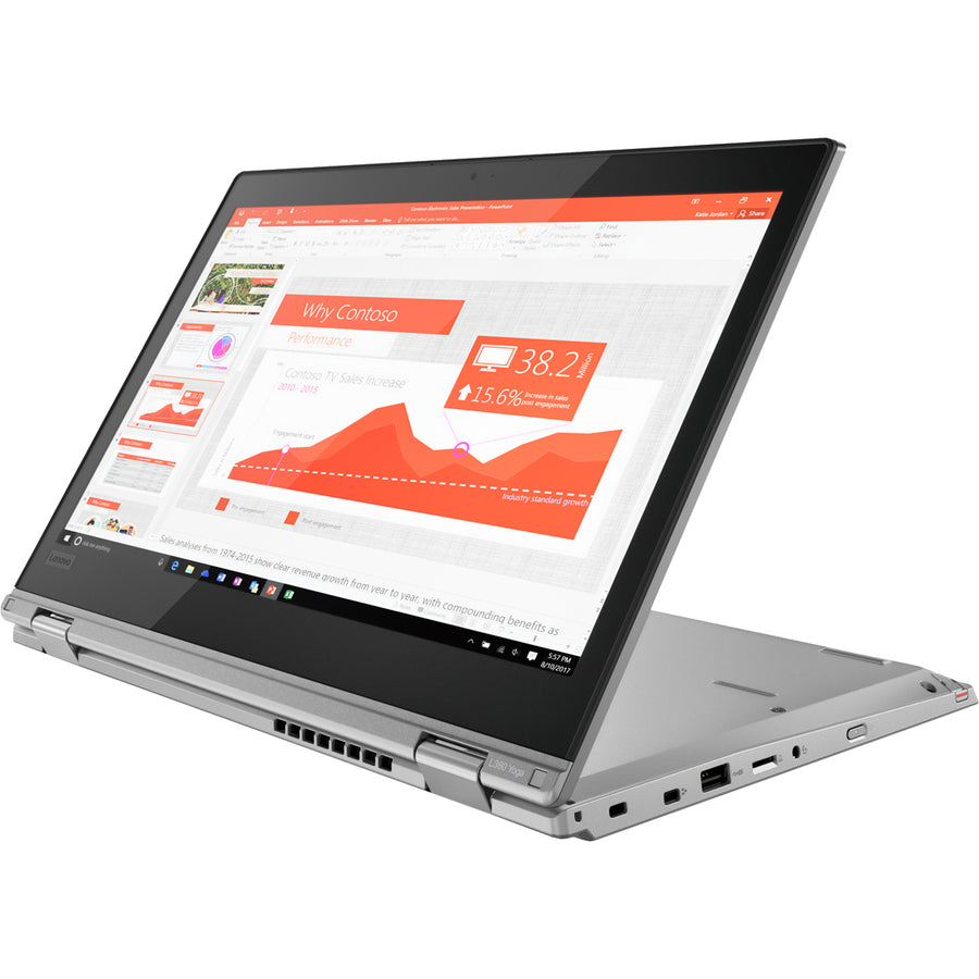 Ordinateur portable Lenovo ThinkPad L380 Yoga 20M7000KUS avec écran tactile de 13,3 pouces - 1920 x 1080 - Intel Core i5 8e génération i5-8250U Quad-core (4 cœurs) 1,60 GHz - 8 Go de RAM au total - SSD de 256 Go - Argent 20M7000KUS
