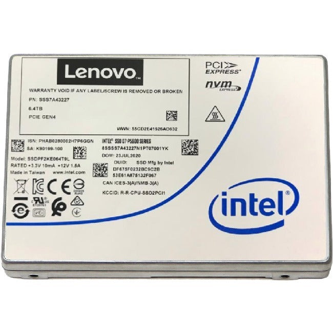 Lenovo P5620 3.20 TB Solid State Drive - 3.5" Internal - U.2 (PCI Express NVMe 4.0 x4) - Mixed Use 4XB7A17143