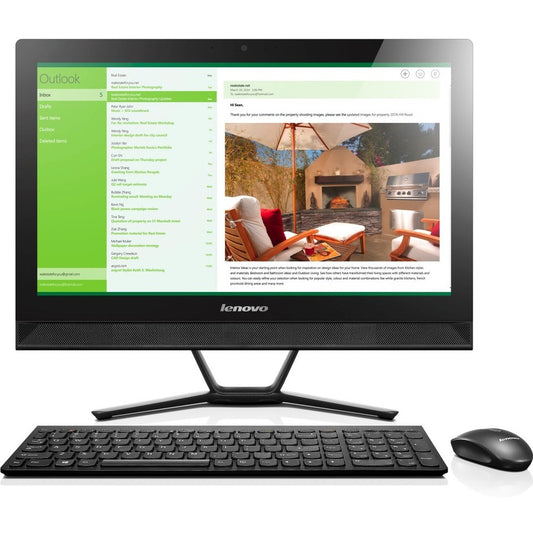 Ordinateur tout-en-un Lenovo C40 F0B50050US - AMD A-Series A8-7410 2,20 GHz - 8 Go de RAM DDR3 SDRAM - Disque dur 2 To - Écran tactile 21,5" Full HD 1920 x 1080 - Bureau - Noir, Gris F0B50050US