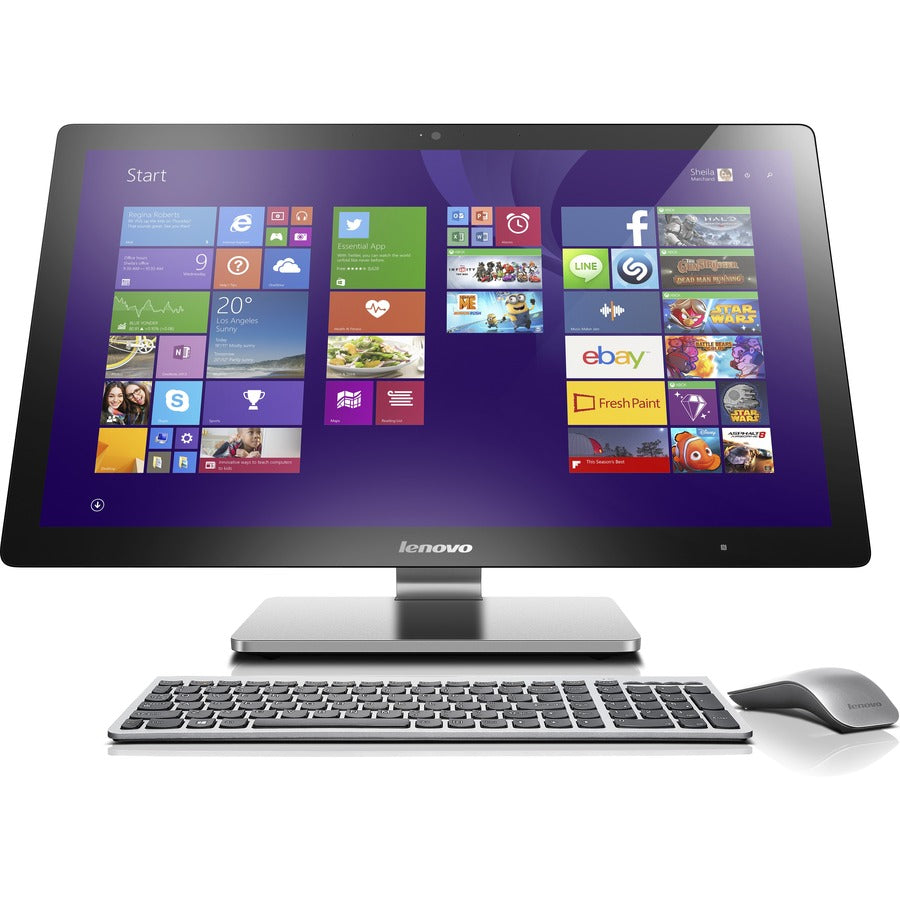 Ordinateur tout-en-un Lenovo A740 F0AM002NUS - Intel Core i7 4e génération i7-4558U 2,80 GHz - 8 Go de RAM DDR3L SDRAM - Disque dur 1 To - SSD 8 Go - Écran tactile 27" 2560 x 1440 - Bureau - Argent F0AM002NUS