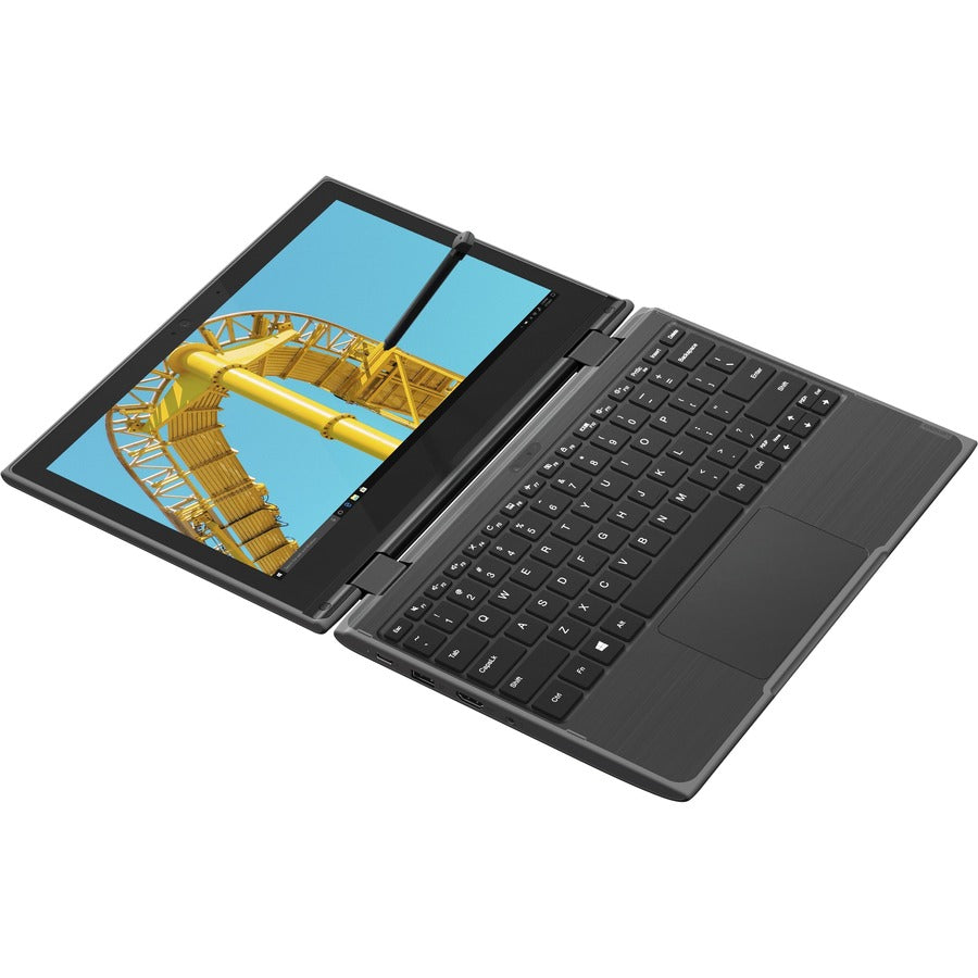 Ordinateur portable convertible 2 en 1 Lenovo 300e Windows 2e génération 81M9007WUS 11,6" à écran tactile - HD - 1366 x 768 - Intel Celeron N4120 Quad-core (4 cœurs) 1,10 GHz - 4 Go de RAM totale - 4 Go de mémoire embarquée - 128 Go SSD - Noir 81M9007WUS