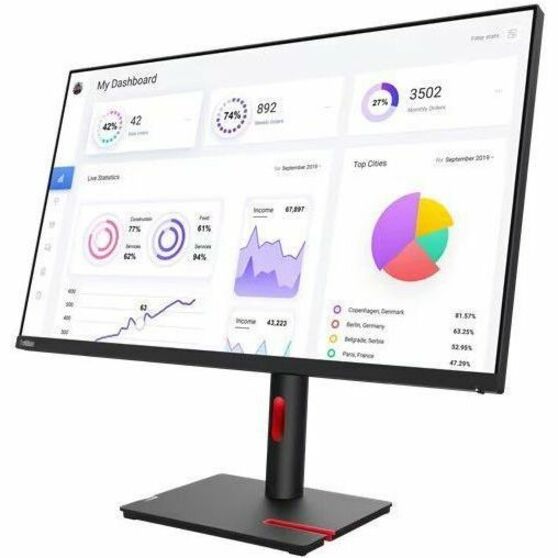 Lenovo ThinkVision T32p-30 32" Class Webcam 4K UHD LED Monitor - 16:9 - Raven Black 63D2ZAR1US