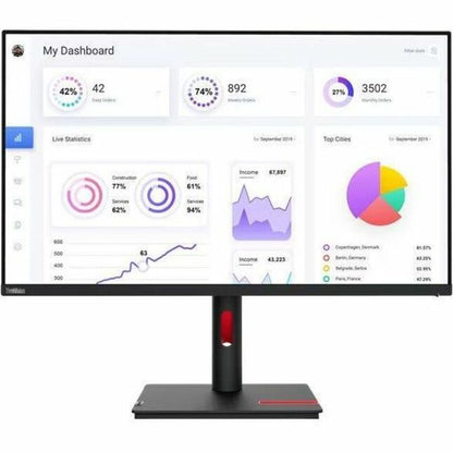 Lenovo ThinkVision T32p-30 32" Class Webcam 4K UHD LED Monitor - 16:9 - Raven Black 63D2ZAR1US