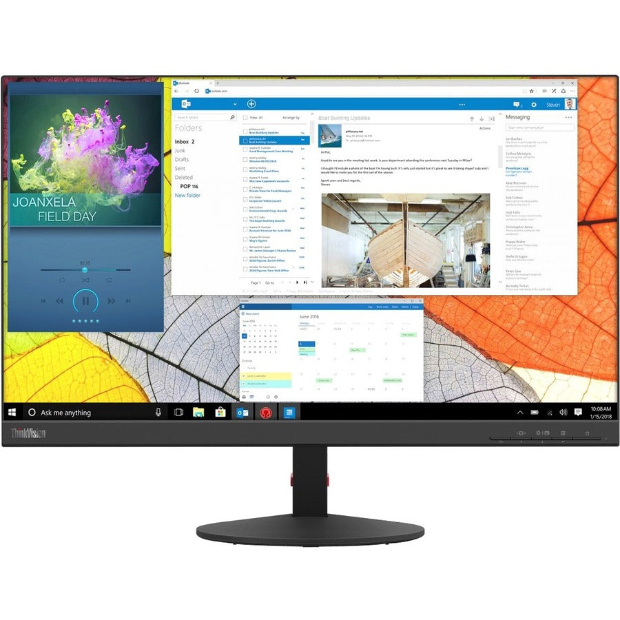 Lenovo ThinkVision S24q-10 24" Class WQHD LCD Monitor - 16:9 - Raven Black 61E7GAR1US