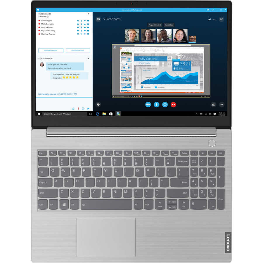 Ordinateur portable Lenovo ThinkBook 15-IIL 20SM0015US 15,6" - Full HD - 1920 x 1080 - Intel Core i7 10e génération i7-1065G7 Quad-core (4 cœurs) 1,30 GHz - 8 Go de RAM totale - SSD 512 Go - Gris minéral 20SM0015US