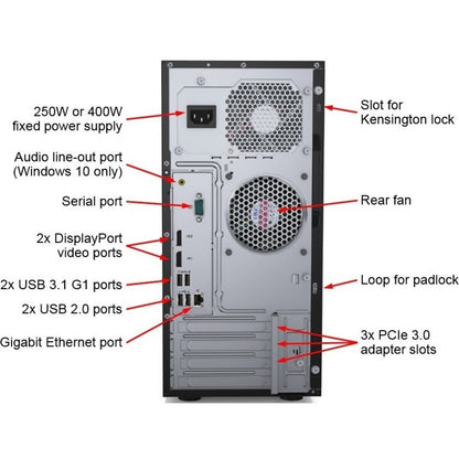 Lenovo ThinkSystem ST50 7Y48A02MNA 4U Tower Server - 1 x Intel Xeon E-2224G 3.50 GHz - 8 GB RAM - Serial ATA/600 Controller 7Y48A02MNA