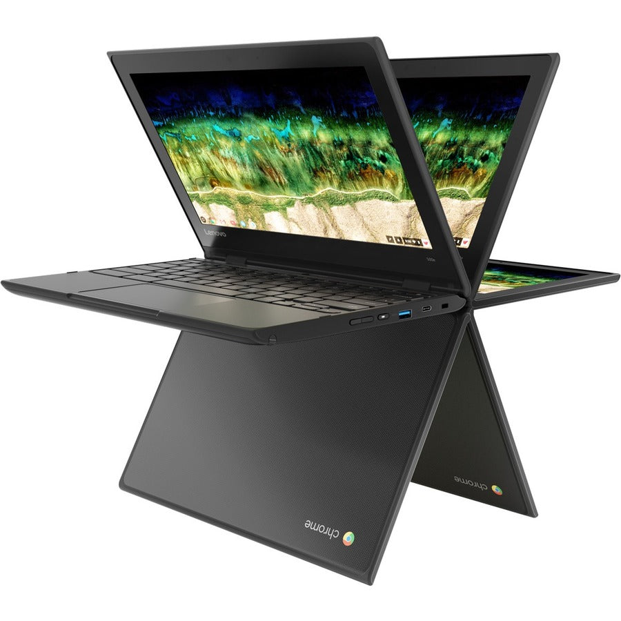 Lenovo 500e Chromebook 81ES000ACF Chromebook 2 en 1 tactile 11,6" - 1366 x 768 - Intel Celeron N3450 Quad-core (4 Core) 1,10 GHz - 4 Go de RAM totale - 32 Go de mémoire flash - Noir 81ES000ACF