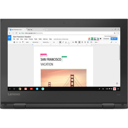 Lenovo 500e Chromebook 81ES000ACF Chromebook 2 en 1 tactile 11,6" - 1366 x 768 - Intel Celeron N3450 Quad-core (4 Core) 1,10 GHz - 4 Go de RAM totale - 32 Go de mémoire flash - Noir 81ES000ACF