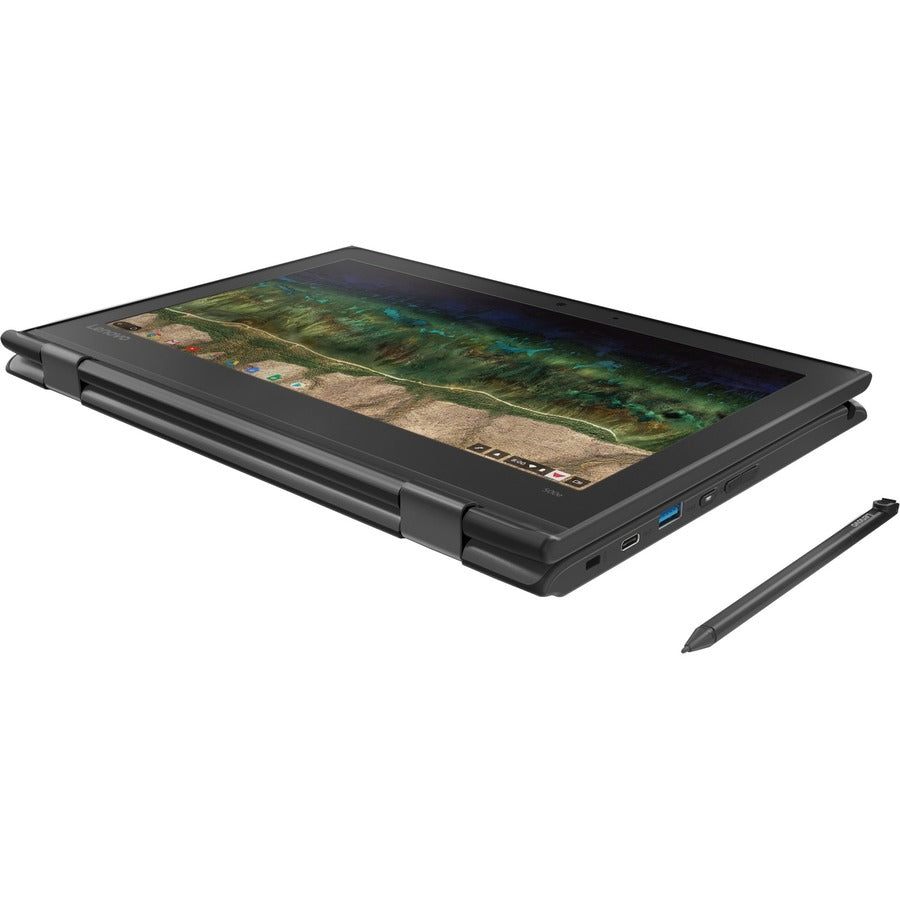 Lenovo 500e Chromebook 81ES000ACF Chromebook 2 en 1 tactile 11,6" - 1366 x 768 - Intel Celeron N3450 Quad-core (4 Core) 1,10 GHz - 4 Go de RAM totale - 32 Go de mémoire flash - Noir 81ES000ACF