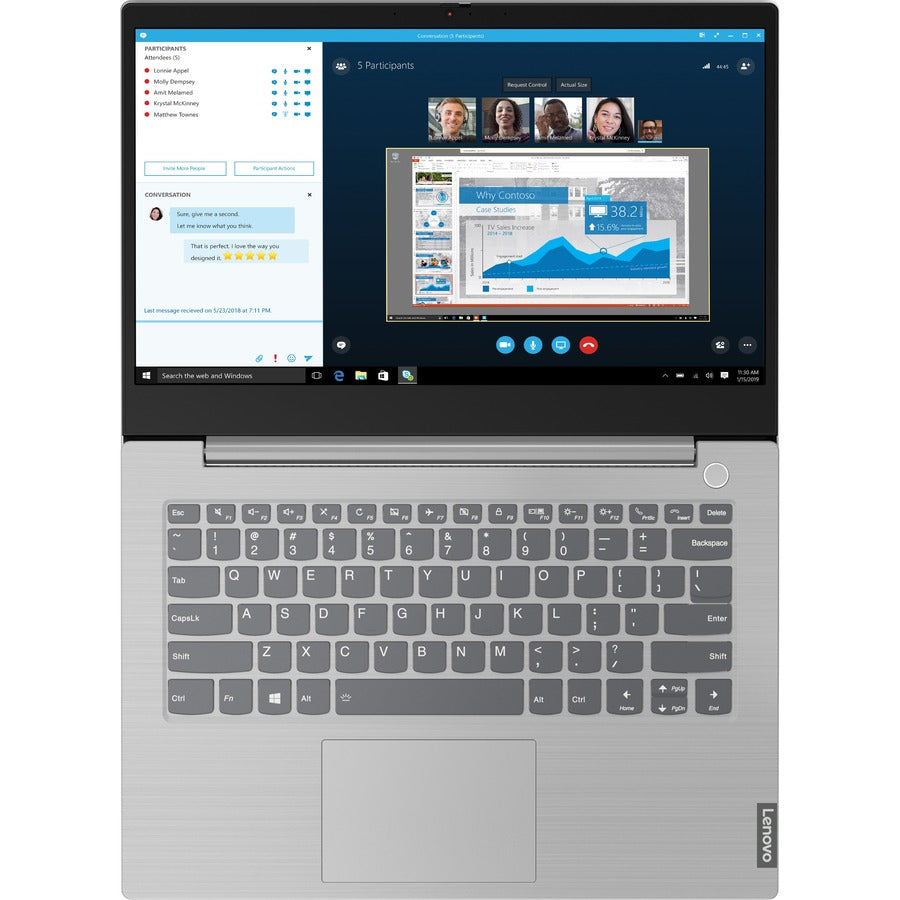 Ordinateur portable Lenovo ThinkBook 14-IIL 20SL0015US 14" - Full HD - 1920 x 1080 - Intel Core i5 10e génération i5-1035G1 Quad-core (4 cœurs) 1 GHz - 8 Go de RAM totale - SSD 256 Go - Gris minéral 20SL0015US
