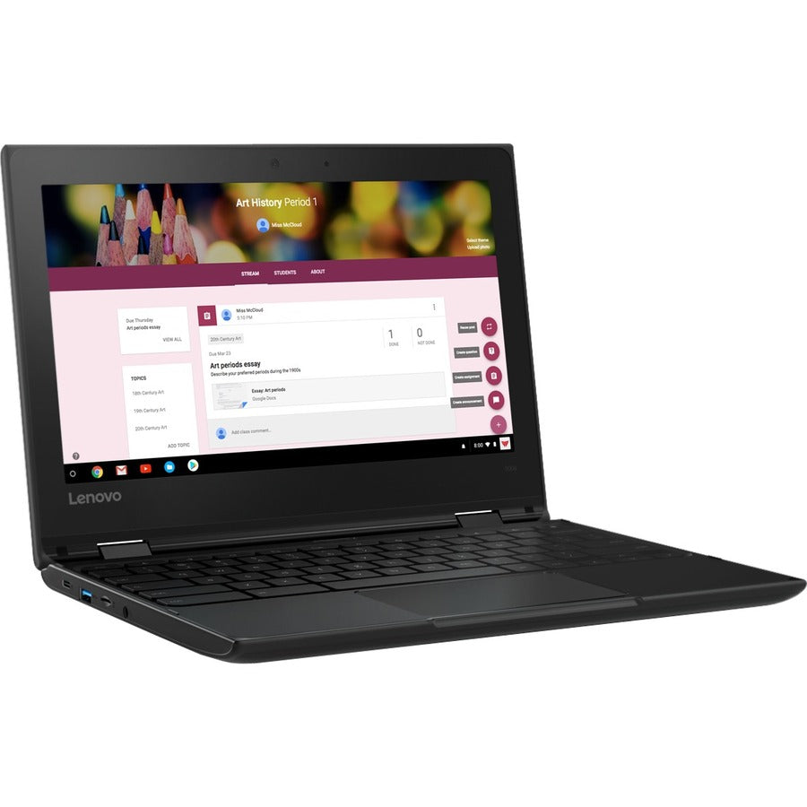 Lenovo 500e Chromebook 2e génération 81MC004WUS Chromebook convertible 2 en 1 à écran tactile 11,6" - HD - 1366 x 768 - Intel Celeron N4120 Quad-core (4 cœurs) 1,10 GHz - 4 Go de RAM totale - 32 Go de mémoire flash - Gris 81MC004WUS