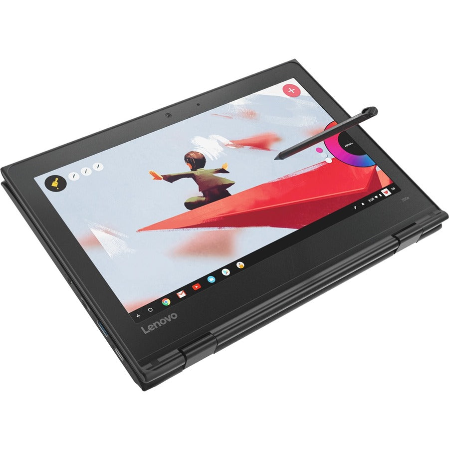 Lenovo 500e Chromebook 2e génération 81MC004WUS Chromebook convertible 2 en 1 à écran tactile 11,6" - HD - 1366 x 768 - Intel Celeron N4120 Quad-core (4 cœurs) 1,10 GHz - 4 Go de RAM totale - 32 Go de mémoire flash - Gris 81MC004WUS