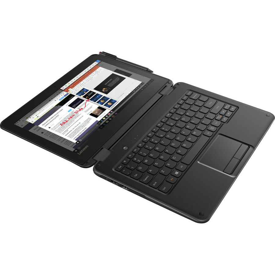Lenovo 300e Winbook 81FY000SUS Ordinateur portable convertible 2 en 1 à écran tactile 11,6" - 1366 x 768 - Intel Celeron N3450 Quad-core (4 cœurs) 1,10 GHz - 4 Go de RAM totale - 64 Go de mémoire flash 81FY000SUS