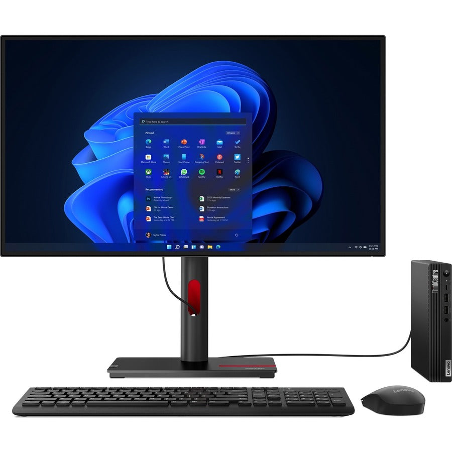 Ordinateur de bureau Lenovo ThinkCentre M80q Gen 3 11U1004EUS - Intel Core i7 12e génération i7-12700T Dodeca-core (12 cœurs) 1,40 GHz - 16 Go RAM DDR5 SDRAM - 512 Go SSD M.2 PCI Express NVMe 4.0 x4 - Minuscule - Noir 11U1004EUS