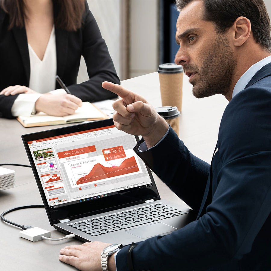 Concentrateur de voyage 3 en 1 Lenovo USB-C, HDMI 4K, VGA, USB 3.0, Plug and Play simple GX90T33021