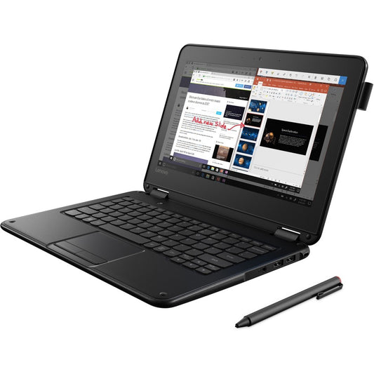 Ordinateur portable Lenovo 300e Winbook 81FY002NUS 11,6" 2 en 1 - 1366 x 768 - Intel Celeron N3450 Quad-core (4 cœurs) 1,10 GHz - 4 Go de RAM totale - 64 Go de mémoire flash - Noir 81FY002NUS