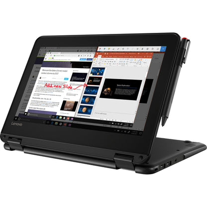 Ordinateur portable Lenovo 300e Winbook 81FY002NUS 11,6" 2 en 1 - 1366 x 768 - Intel Celeron N3450 Quad-core (4 cœurs) 1,10 GHz - 4 Go de RAM totale - 64 Go de mémoire flash - Noir 81FY002NUS