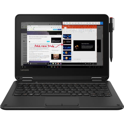 Ordinateur portable Lenovo 300e Winbook 81FY002NUS 11,6" 2 en 1 - 1366 x 768 - Intel Celeron N3450 Quad-core (4 cœurs) 1,10 GHz - 4 Go de RAM totale - 64 Go de mémoire flash - Noir 81FY002NUS