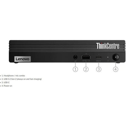 Ordinateur de bureau Lenovo ThinkCentre M80q 11DN005CCA - Intel Core i7 10e génération i7-10700T Octa-core (8 cœurs) 2 GHz - 8 Go de RAM DDR4 SDRAM - 256 Go SSD M.2 PCI Express NVMe - Tiny - Noir corbeau 11DN005CCA