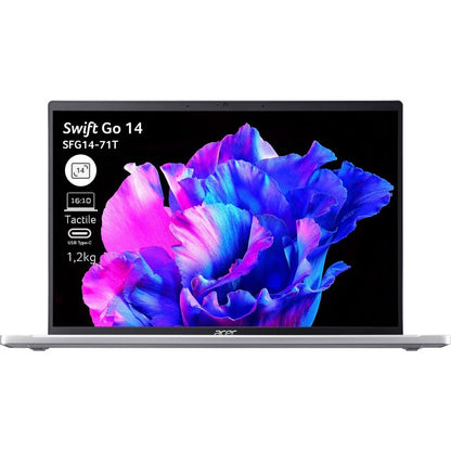 Acer Swift Go SFG14-71T SFG14-71T-71SZ 14" Touchscreen Notebook - WUXGA - 1920 x 1200 - Intel Core i7 13th Gen i7-13700H Tetradeca-core (14 Core) 2.40 GHz - 16 GB Total RAM - 512 GB SSD - Pure Silver NX.KF5AA.003