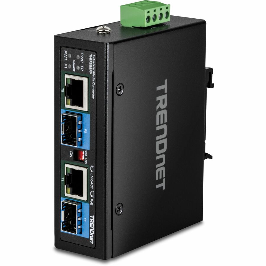 Convertisseur de média industriel TRENDnet 2 ports SFP vers Gigabit PoE++ TI-BF22SFP