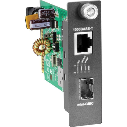 Convertisseur de média fibre optique TRENDnet 100/1000Base-T vers SFP, convertisseur fibre vers Ethernet, 1 port RJ-45 10/100/1000Base-T, 1 emplacement Mini-GBIC, protection à vie, noir, TFC-1000MGA TFC-1000MGA
