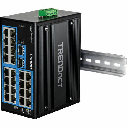 Commutateur industriel renforcé Gigabit DIN-Rail à 26 ports TRENDnet TI-G262