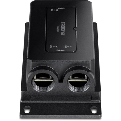 TRENDnet 2-Port Industrial Outdoor Gigabit PoE++ Extender, Hardened IP67 Extreme Temperature Rated Housing, Extends PoE++ Connection up to 200m (656 ft.) for up to 2 Devices, Black, TI-BE200 TI-BE200