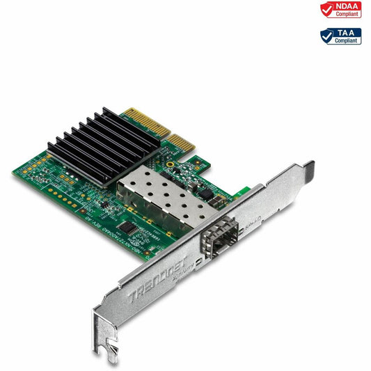 Adaptateur réseau TRENDnet 10 Gigabit PCIe SFP+, convertit un emplacement PCIe en un emplacement SFP+ 10G, prend en charge 802.1Q, supports standard et discrets inclus, compatible avec Windows et Linux, noir, TEG-10GECSFP TEG-10GECSFP