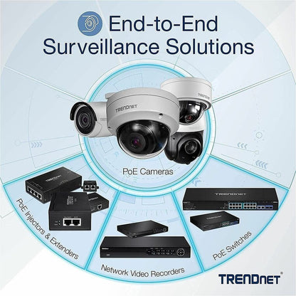 Injecteur PoE+ Gigabit industriel renforcé TRENDnet, rail DIN, montage mural, boîtier IP30, supports rail DIN et muraux inclus, TI-IG30 TI-IG30