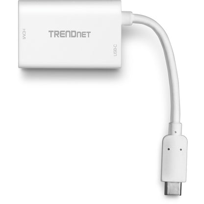 TRENDnet USB-C to HDMI Adapter with Power Delivery, 4K UHD Resolution, Flexible Connector, Easy Set-Up, Compact Design, TUC-HDMI2 TUC-HDMI2