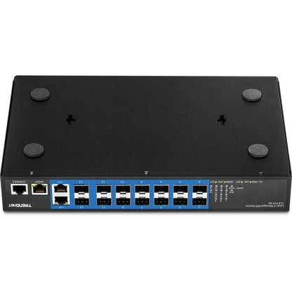 Commutateur SFP Gigabit Layer 2 géré à 14 ports TRENDnet ; TL2-FG142 ; 2 ports Gigabit RJ-45 partagés ; 12 emplacements SFP 100/1000 Mbps ; capacité de commutation 28 Gbps ; VLAN ; QoS ; LACP ; prise en charge IPv6 ; protection à vie TL2-FG142