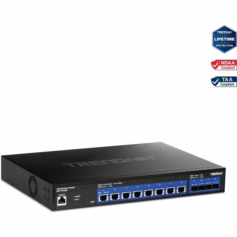 Commutateur intelligent Web 10G à 12 ports TRENDnet TEG-7124WS